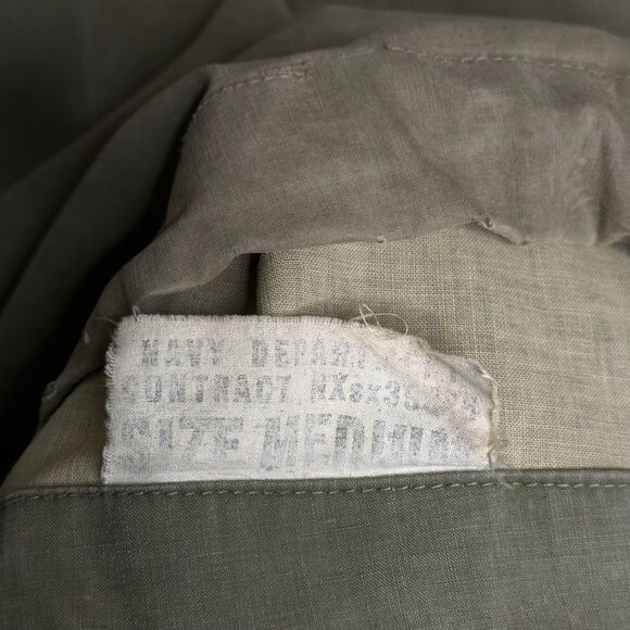 Vintage 1940s WW2 USN Navy Foul Weather Anorak Deck Pullover Jacket Medium - Picture 11 of 12